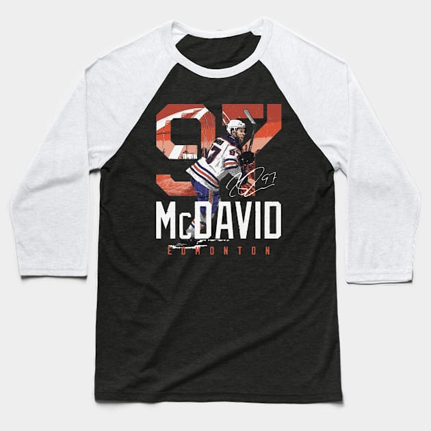 Connor McDavid Edmonton Landmark Baseball T-Shirt by lavonneroberson